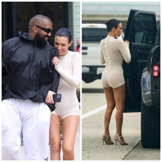 Husband Kanye West and his wife Bianca Censori have cracked a smile during their rare outing.