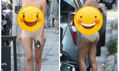 OMG! Bianca Censori wore a bikini top that was almost stretched to the limit during a recent outing with Kanye West in Los Angeles! West, 47, opted for a casual ensemble of black shorts and a gray hoodie paired for their latest outing.